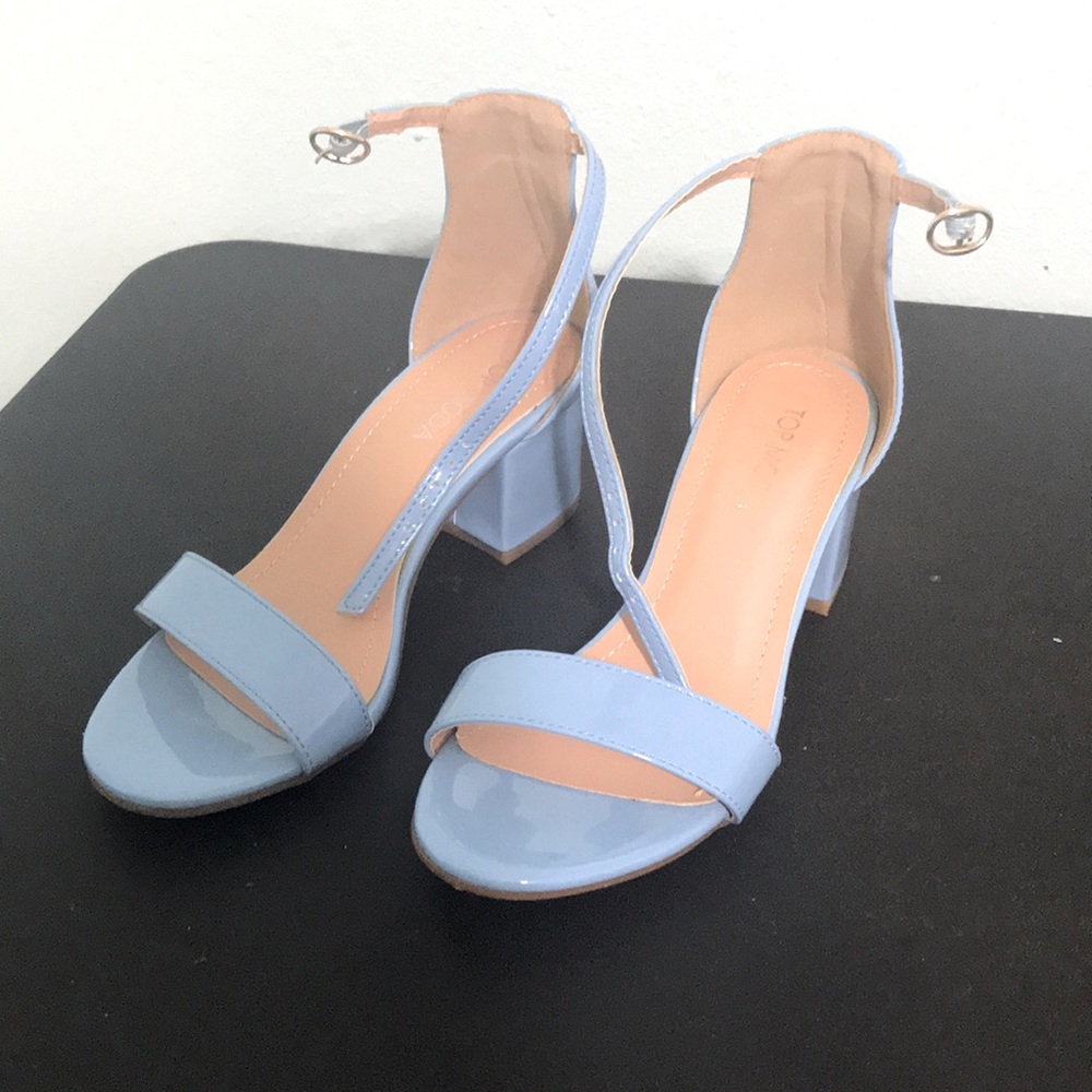 TOP MODA high heels light blue with straps